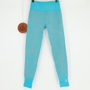 Bombshell Sportswear Blue Snakeskin Seamless Leggings High Waist Small Gym Yoga